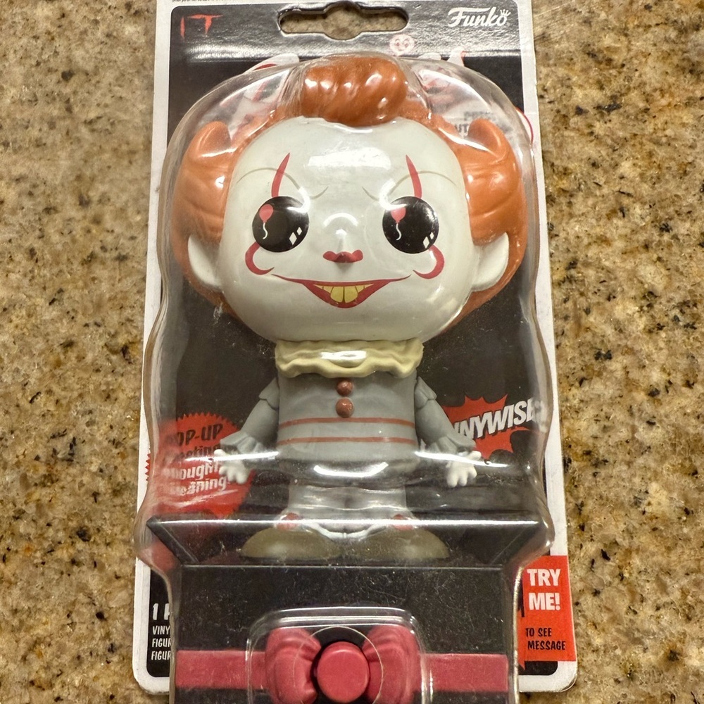 Funko Pennywise Popsies. Press button fir pop up message.  New in box!